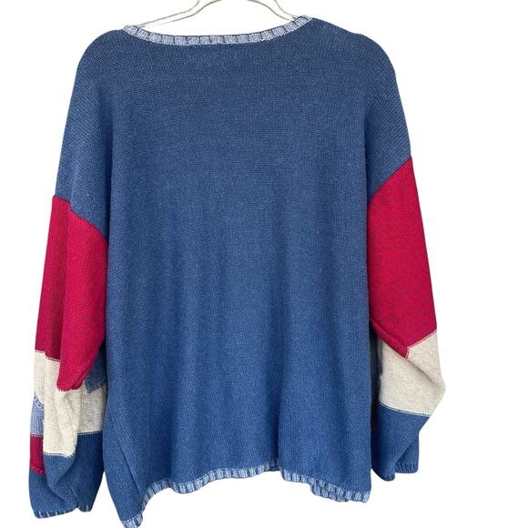 Vintage NorthStyle Womens Star Sweater Plus Size 1X Patriotic July 4th Americana - Picture 2 of 9
